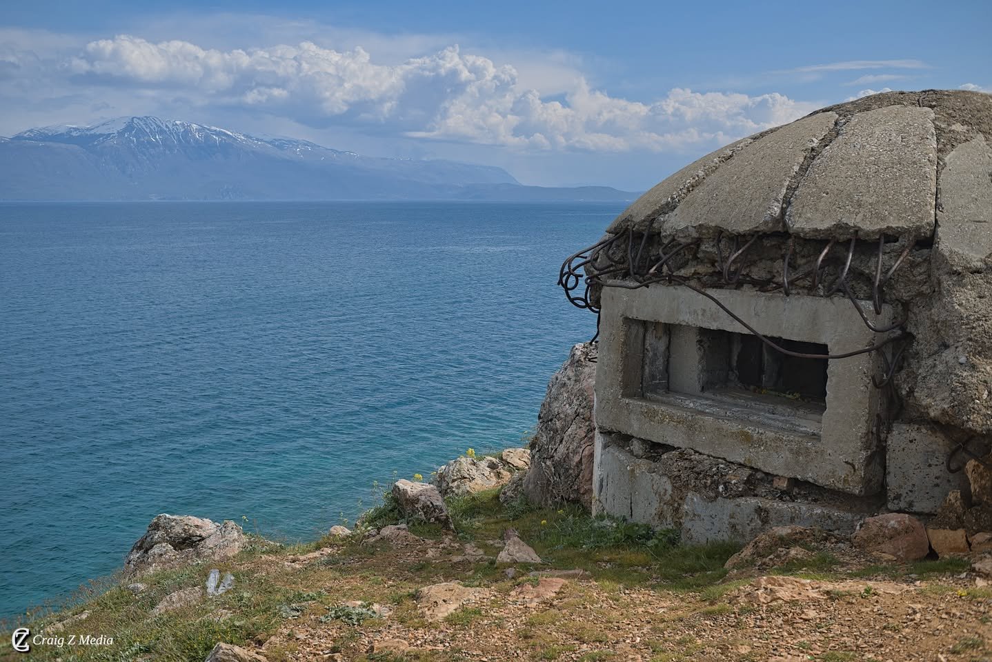Communist-era bunker in colour — a ubiquitous symbol of Albania's decades of isolation
